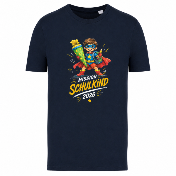 Bio-T-Shirt für Jungen- Mission Schulkind 2026